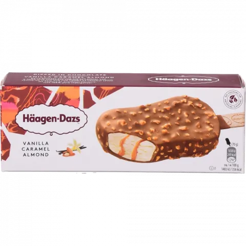 Морозиво Haagen-Dazs 80 мл ванільне з карамеллю і мигдалем (Франція)И830