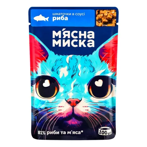 Корм д/котів М`ясна миска 100 г з рибою