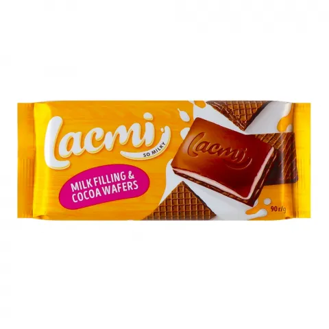 Шок Рошен 90 г Lacmi мол. з молоч. начинкою і вафлями