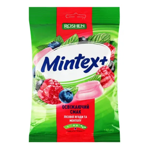 Карамель Рошен 140 г Mintex+ Berry зі смаком лісових ягід та ментолу