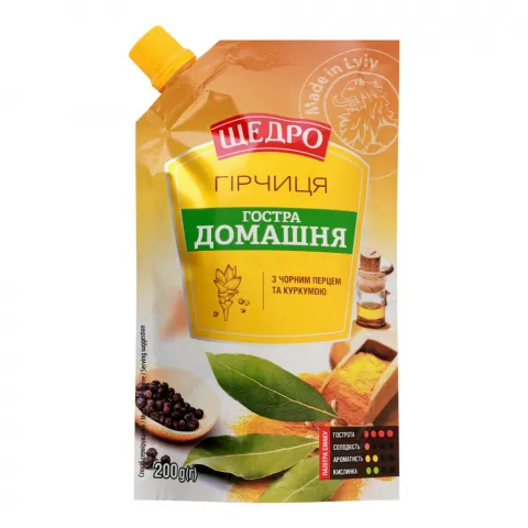 Гірчиця Щедро 200 г д/пак. Гостра домашня