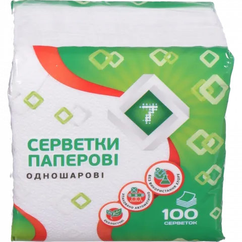 Серветки 7` 100 шт. біл.`