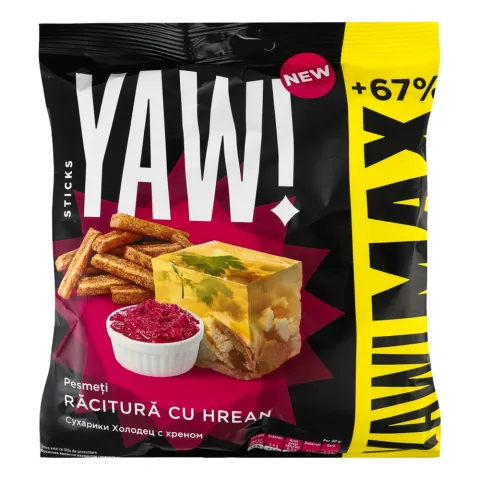 Сухарики YAW! 85/100 г зі смаком холодця з хроном