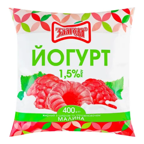 Йогурт Злагода 450 г 1,5 п/е Малина