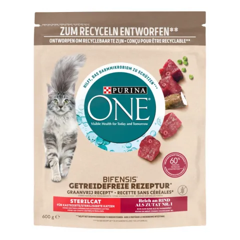 Корм д/котів One 600 г Grain Free з яловичиною