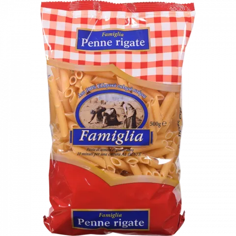 Макарони Famiglia 500 г Penne/пір`я рифлені (Греція) И128