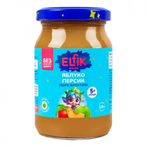 Пюре Elfik/Карапуз 170 г яблуко-персик