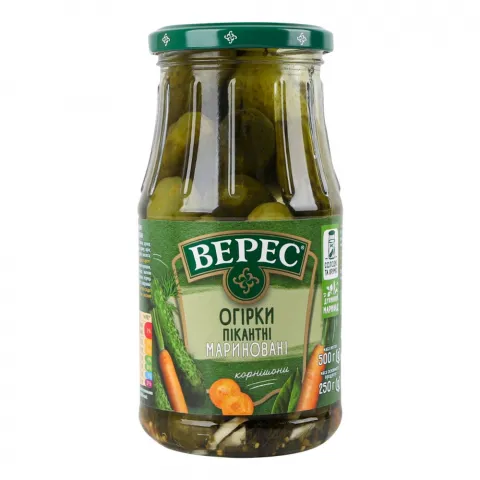 Конс Огірки Верес 500 г скл., марин. пікантні