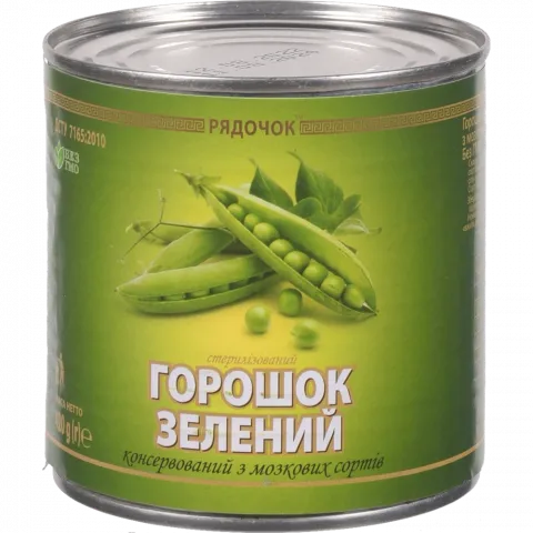 Конс Горошок Рядочок 420 г з/б зелений
