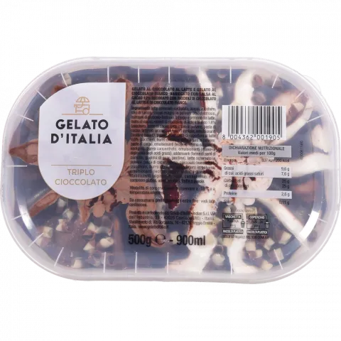 Морозиво Gelato d`Italia 500 г потрійний шоколад (Італія) И905