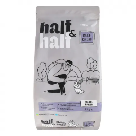 Корм д/собак HalfHalf 2 кг д/маленьких порід з яловичиною