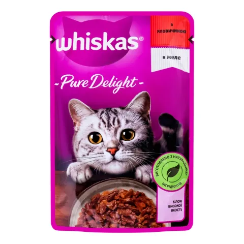 Корм д/котів Віскас 85 г пак. Pure Delight Яловичина в желе