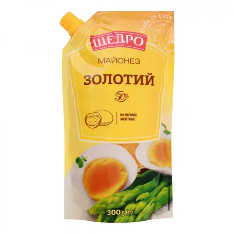 Майонез Щедро 300 г д/пак. Золотий 50