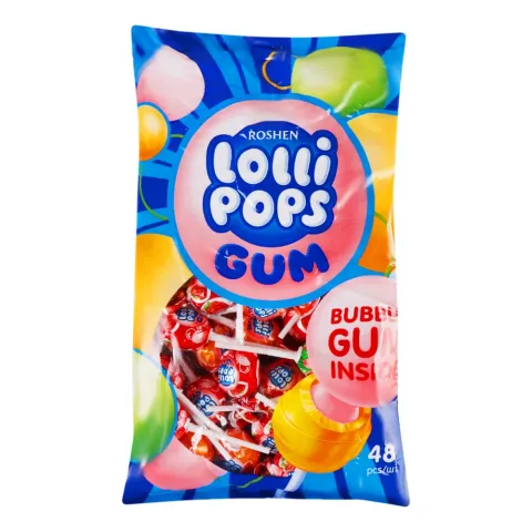 Цукерки Рошен LolliPops GUM Фруктовий мікс ваг.