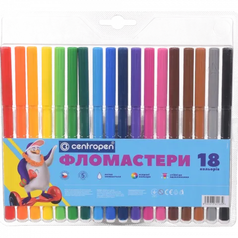 Фломастери Пінгвіни 18 кол. 7790/18 ТР