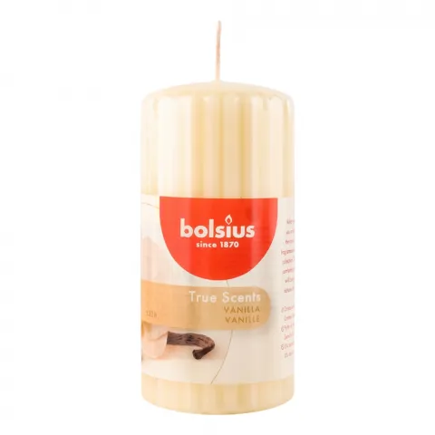 Свіча Bolsius ребриста 120/58 1 шт. True Scents Ваніль, 33 год., арт. 101925266775