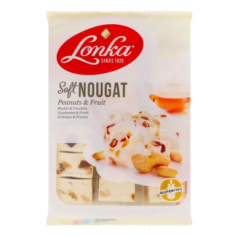 Цукерки Lonka 220 г Нуга з арах. та шмат. фруктів