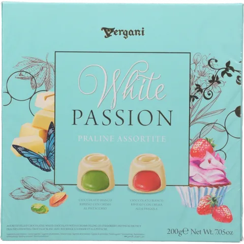 Цукерки Vergani 200 г Асорті White Passion (Італія)