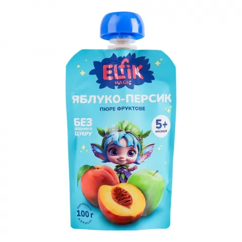 Пюре Elfik/Карапуз 100/110 г д/пак. яблуко, персик