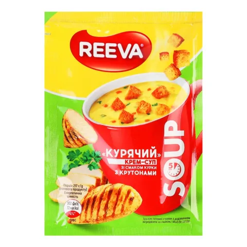 Крем-суп Reeva 17 г пак. зі смаком курки з крутонами
