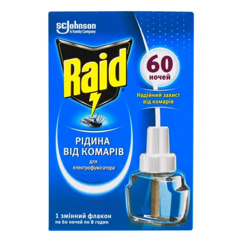 Рідина Raid 60 ночей проти комарів д/фумігатора