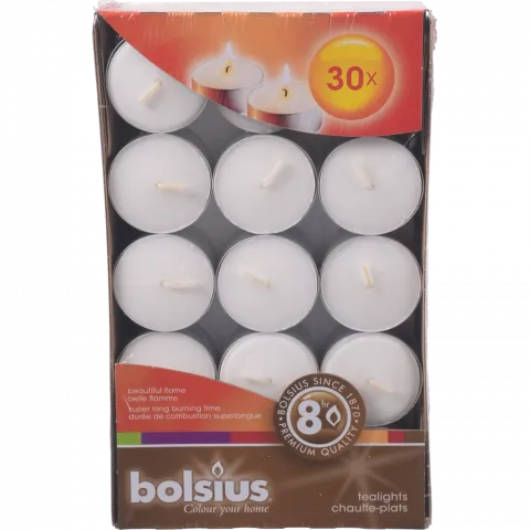 Свічки-таблетки Bolsius 8 г. 30 шт., арт. 103630519500