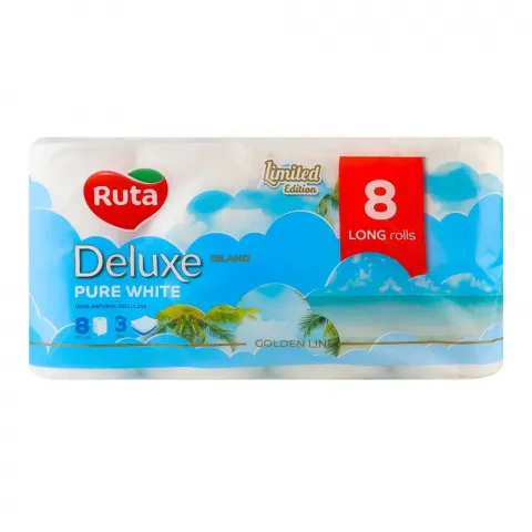 Туал. папір Рута 8 шт. Pure White Deluxe 3 шар. білий