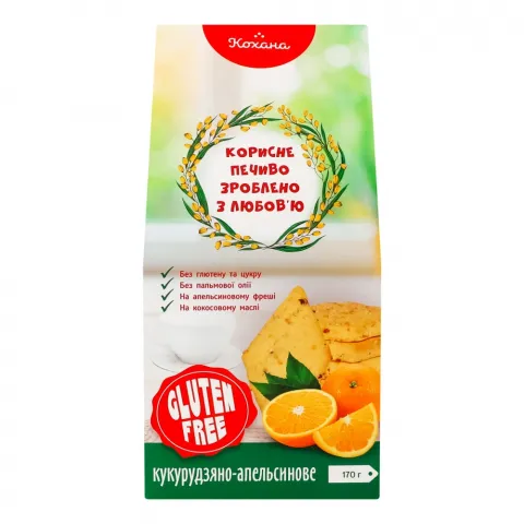Печ Кохана 170 г без глютену кукурудзяно-апельсинове
