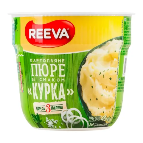 Пюре картопл. Reeva 40 г стак. зі смаком курки