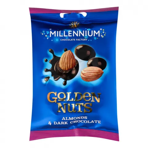 Цукерки Драже Міленіум Golden Nut 100 г мигдаль/чорн. шок.
