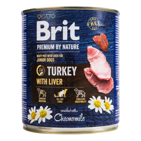 Корм д/собак Brit Premium by Nature 800 г з/б з індичкою та печінкою індички