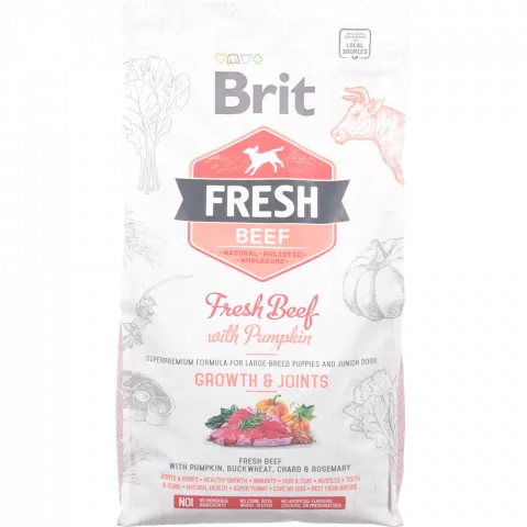 Корм д/цуценят Brit Fresh 2,5 кг з яловичиною та гарбузом д/крупних порід