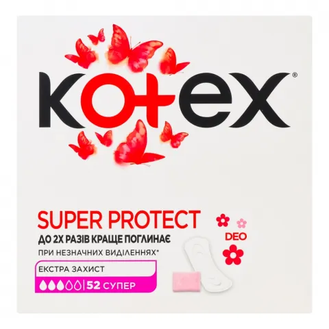 Прокладки щоден. Kotex 52 шт. Deo Супер