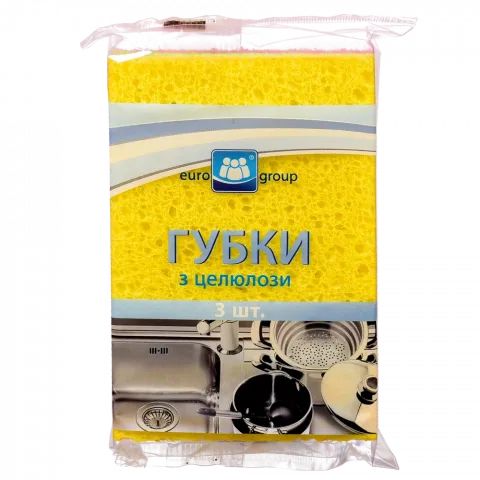 Губка целюлозна Єврогруп 3 шт.