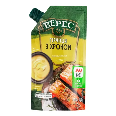 Гірчиця Верес 130 г пак. з хріном
