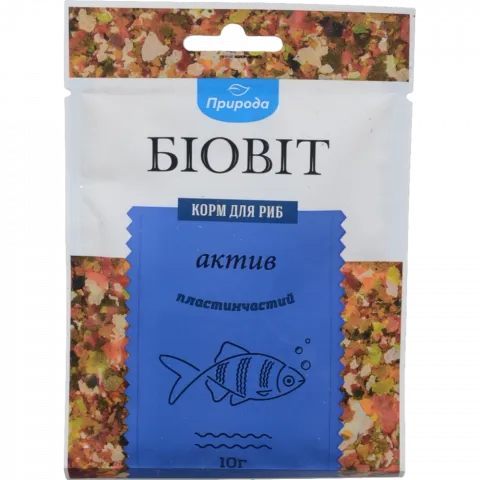 Корм Біовіт д/риб 10 г Актив пластинчатий