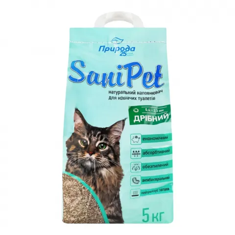 Наповнювач SANI PET 5 кг бентонітовий дрібний