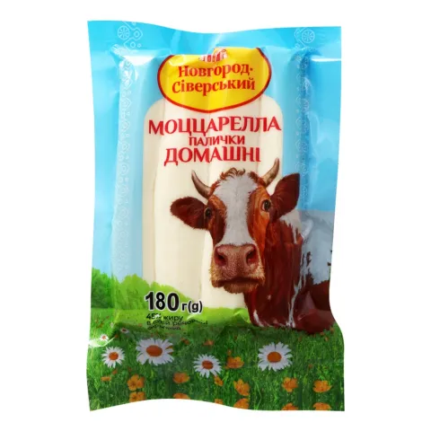 Сир Нов.- Сівер. Моцарела палички 180 г Домашні