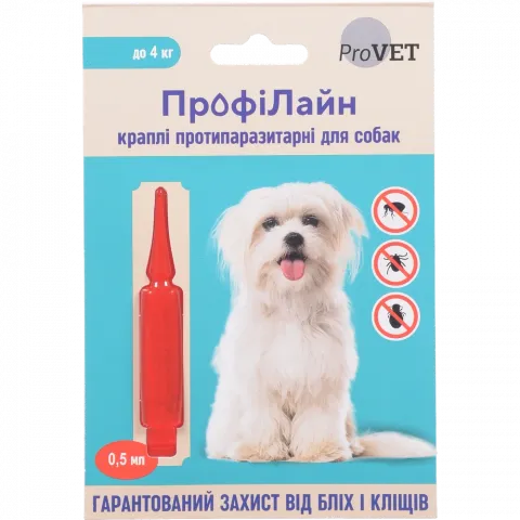 Краплі ProVET Profiline протипаразитарні д/собак до 4 кг PR241266
