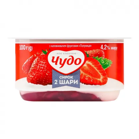 Сирок Чудо з джемом 4,2 100 г Полуниця