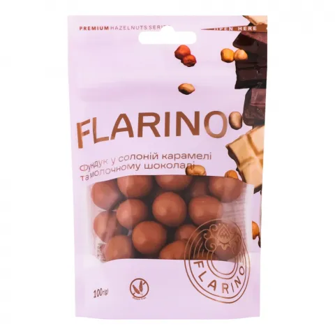 Фундук Flarino 100 г у сол. карам. в мол. шок.