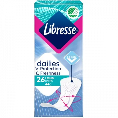 Прокладки щоден. Libresse 26 шт. Daily Fresh Plus Long
