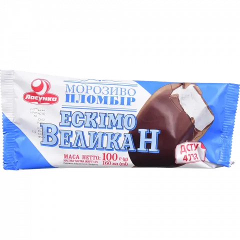 Морозиво Ласунка 100 г ескімо Велика Н пломбір