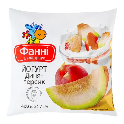 Йогурт Фанні 400 г 1 п/е Персик-диня