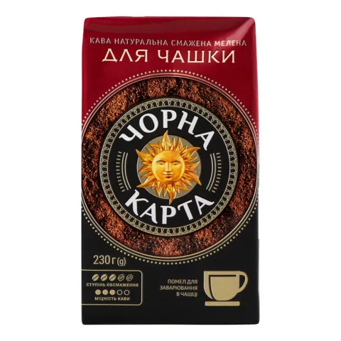 Кава Чорна Карта 230 г мел. д/завар. в чашці