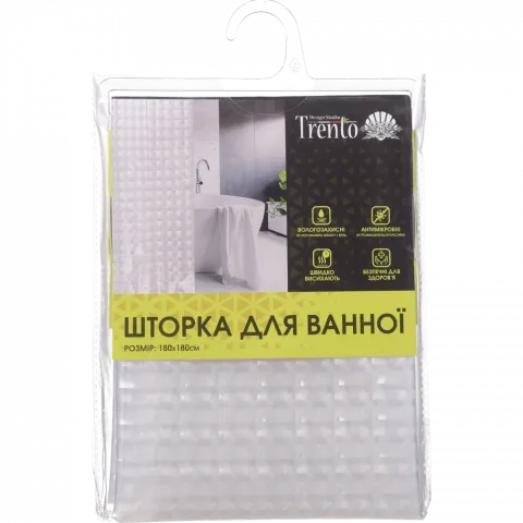 Trento Шторка для ванної 3D 180x180 см прозрачный 57166