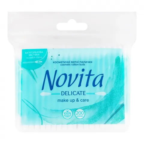 Ватні пал. NOVITA Delicate 200 шт. пак.