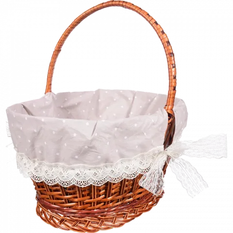 Кошик плетений/текст/мереж Горошок/бежевий 4 45х30х20 см