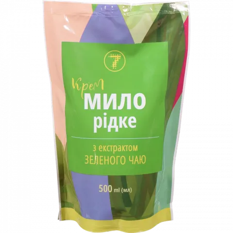Крем-мило рідке 7` 500 мл д/пак. з екст. Зеленого чаю`