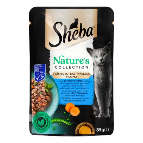 Корм д/котів Шеба Nature`s Collection 85 г з тунцем, лляною олією та горошком